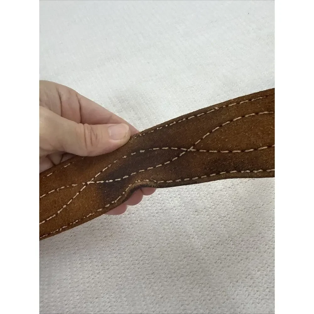 Vintage Justin 611N Leather Ranger Belt Gunslinger Figure 8 Stitch Roughout 38